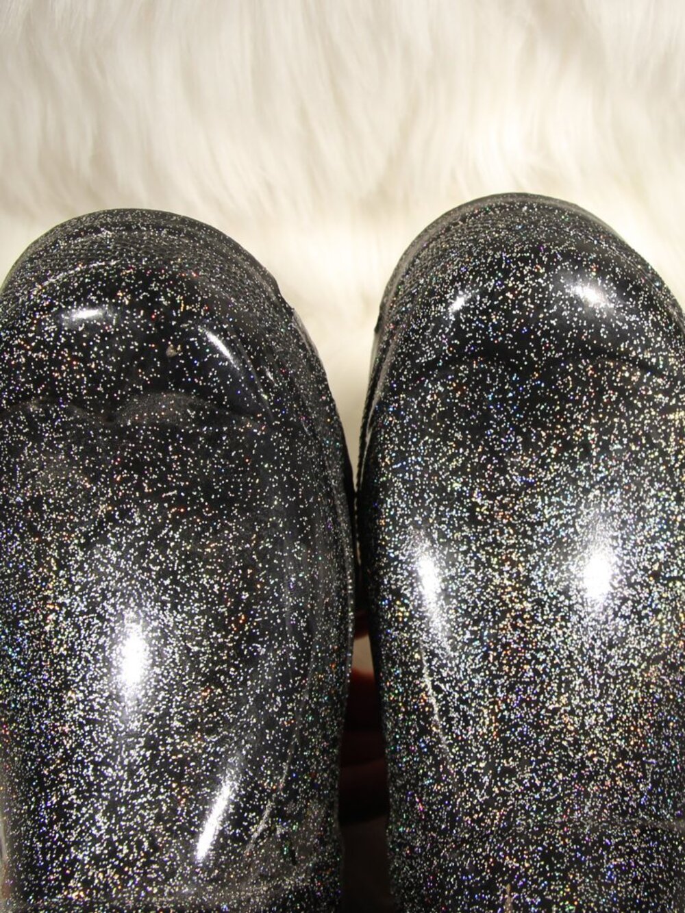 Hunter Women’s Starcloud Rain Boots Black Glitter US8 - EU39 - See Video - Picture 10 of 11